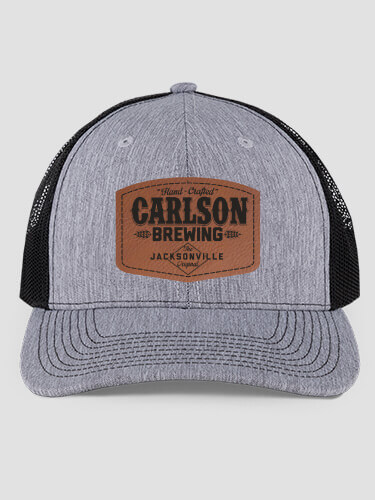 Brewing Heathered Grey/Black Structured Trucker Hat with Patch