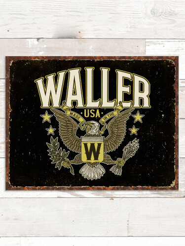 NA Eagle Monogram Personalized tin-sign-1 