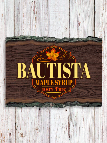 Maple Syrup NA Faux Sliced Log Plaque