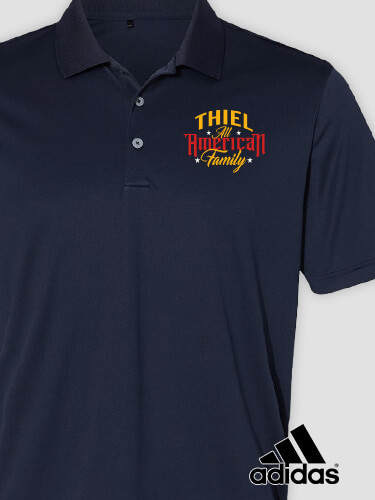Navy All-American Family Personalized embroidered-adidas-polo-shirt 