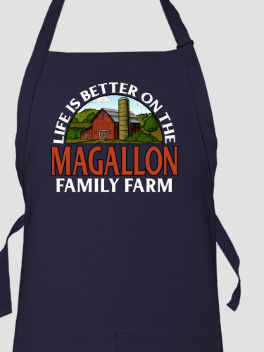 Life Is Better Farm Navy Apron