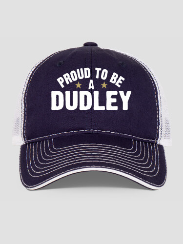 Navy/White Proud To Be Personalized embroidered-trucker-hat 